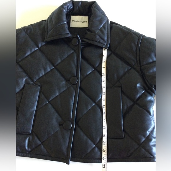 STAND STUDIO Black Puffy Jacinda Puffer Quilted Jacket Size 34 $430 - Picture 11 of 16